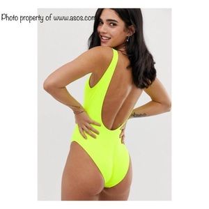 New Look Scoop Swimsuit in Neon Yellow